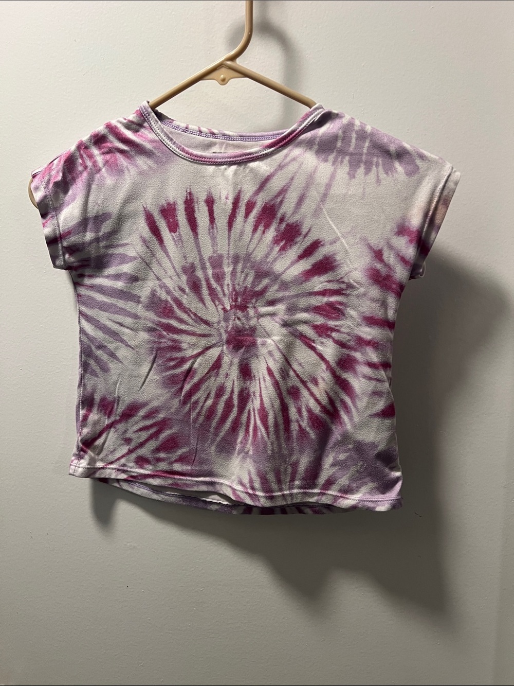 Girls' Short Sleeve Tie-Dye Tee in Purple & Pink